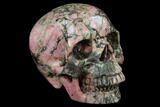 Realistic, Carved Rhodonite Skull #116697-1
